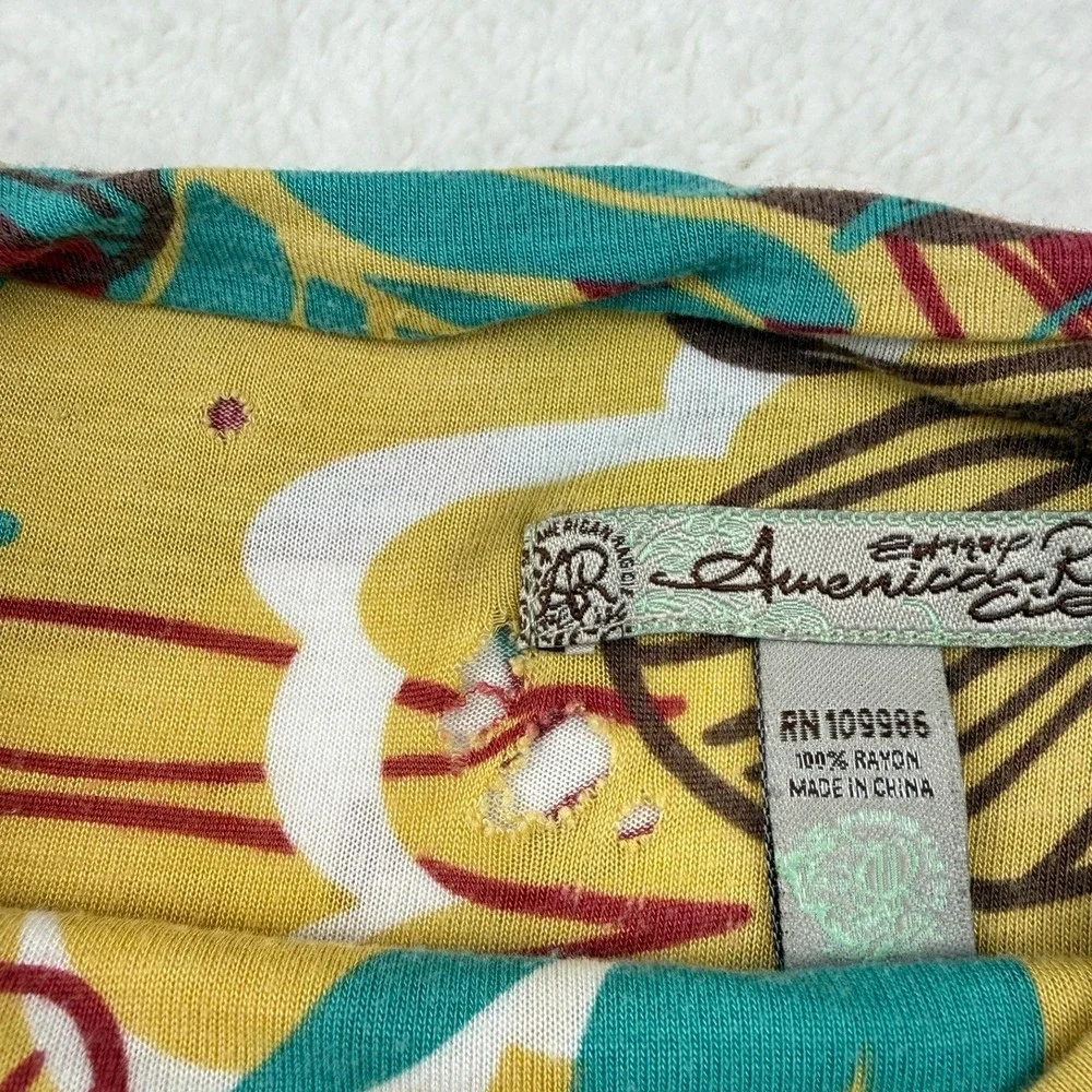 American‎ Rag Cie Asymmetrical Floral Skirt Womens S Yellow Tropical Boho Beach